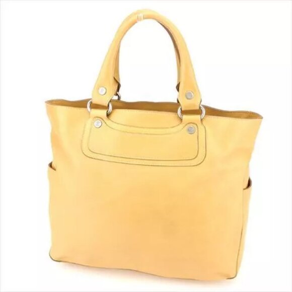Celine Tote bag Beige leather Woman unisex Authentic Used